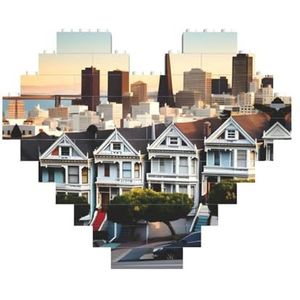 San Francisco legpuzzel - hartvormige bouwstenen puzzel-leuk en stressverlichtend puzzelspel