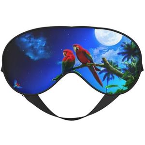 Papegaaienprint slaapmasker, nachtblinddoek, zachte oogschaduw cover voor vrouwen mannen, voor reizen dutje meditatie