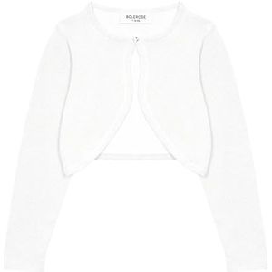 Bolerose Meisjes Lang Mouw Sprankelend Vest kinder Kinderen Bolero Shrug (Wit - Holografische glitter, 13-14 jaar)