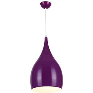 LANGDU Moderne Macaron Aluminium kroonluchters Scandinavische stijl Creatief ontwerp Industriële hanglamp E27-basis Hanglamp for keukeneiland Eetkamer Slaapkamer Hal Bar Woonkamer (Color : Purple, S