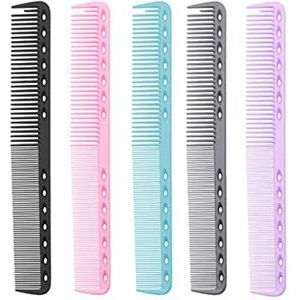 IERCZA Kapperskam, 5 antistatische koolstofvezel haarkammen, haartrimmer, brede tandstylingkam, geschikt voor thuisgebruik, uniseks