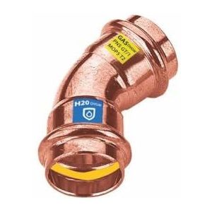 SANPRO CUPRESSK Fitting Koperen persfitting 45° hoek - boog - contour V 15