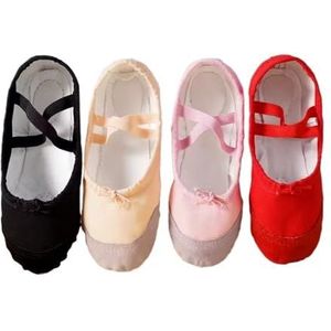 Meisjes Ballerina's met trekkoord voor kinderen, zachte zolen, dansschoenen voor volwassenen, slijtvaste antislip ballerinaschoen (roze, 43)