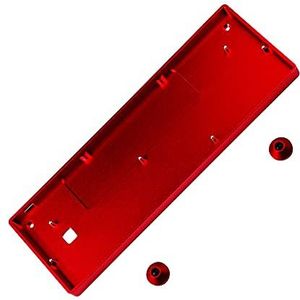 GH60 Anodiseren Aluminium CNC Case voor 60% Mechanische Gaming Toetsenbord Compatibel Poker2 Pok3r Faceu 60 met ALU Voeten (Rood)