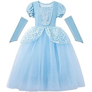 Kostuum Klassieke Assepoester Meisjes Prinsessenjurk (130, Dress Only)