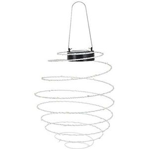 Spetebo Led-hanglamp op zonne-energie in bijenkorf-look, 40 leds, warmwit, tuinhanglamp, lantaarn, lampion, spiraal