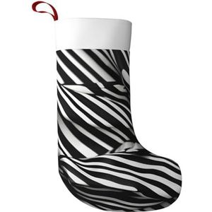 RRSZCC Strepen Zwart Wit Print Kerst Kousen Xmas Kousen Manchet Kousen Voor Trappen Open haard Opknoping Xmas Home Decor