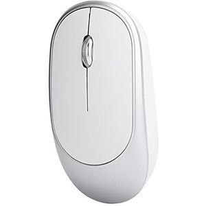 Draadloze Optische Muis, 1600 DPI Silent Micro-Motion Design Mouse, 2,4 Ghz Wireless Frequency Hopping-technologie, Oplaadbaar, Uitgerust met USB-ontvanger, voor Computerapparatuur(Zilver)