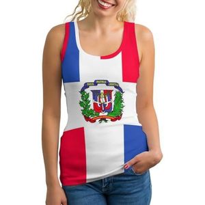 Dominicaanse Republiek vlag dames tank top mouwloos T-shirt pullover vest atletische basic shirts zomer bedrukt