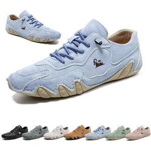 Handgemaakte lage Beck-schoenen, dames outdoor waterdichte antislip lichtgewicht ademende casual platte bodem slip-on comfortabele blote voeten wandelschoenen(Light blue,39 EU)