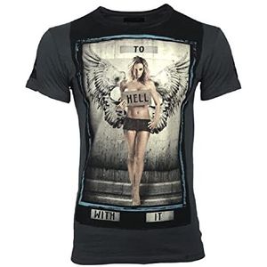 Religion Clothing T-shirt voor heren, licht donker metaal, grijs, M