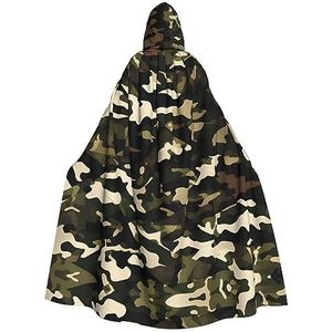 FRGMNT Uniseks camouflageprint mantel met capuchon, feestmantel, perfect voor carnaval, verkleedpartij, cosplay