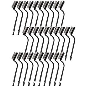 Pesfehhy - Mini-Staalborstel - Zwart - 30 Stuks - Roestvrijstalen Borstel voor Reiniging