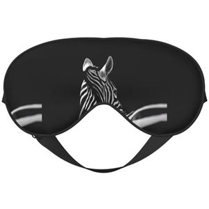 Zwart-wit zebra unisex elastisch verstelbaar gesp ontwerp verduisterende slaap oogmasker voor thuis reizen yoga kantoor dutje