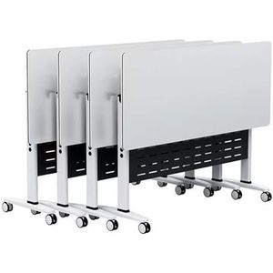 4 stuks vergaderzaal tafel - opvouwbare vergadertafel, moderne witte vergadertafel voor vergaderzaal, opvouwbare flip-top kantoor vergadertafel mobiele vergadertafel voor training seminar, met