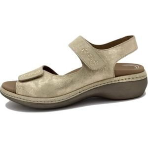 PieSanto - 240818 sandalen, uitneembare binnenzool, suède, metaal, beige voor dames, Beige 36445, 43 EU