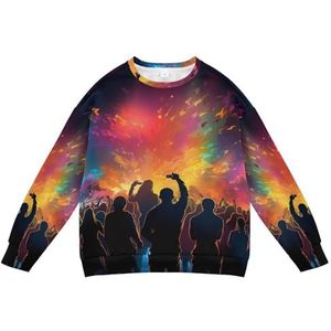 KAAVIYO Muziek Kleurrijke Sky Party Kids Sweatshirt Zachte Lange Mouw Trui Ronde hals Tops Shirts voor Jongens Meisjes, Patroon, XS