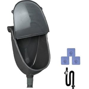 Waterloze Urinoirs Voor Mannen met Deksel, Kunststof Urinoir met Spoeling voor de Badkamer, Urine-afleider voor Buiten, Geschikt voor Thuis, Studentenhuis, Schuur(Black)
