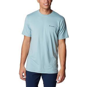 Columbia Heren Tech Trail T-shirt met korte mouwen, steenblauw, grafisch met schuine patroon, XL, steenblauw, afbeelding met schuine patroon, XL