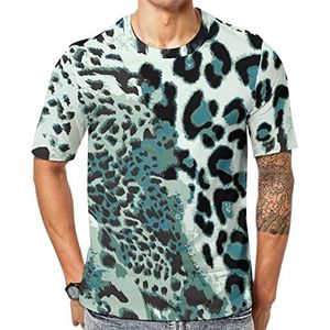 Safari Skin T-shirt met korte mouwen voor heren, grafisch T-shirt met ronde hals, casual T-shirt, tops, L