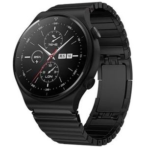 22mm roestvrijstalen horlogeband geschikt for Huawei Watch 4 GT2 3 pro 46mm band geschikt for samsung horloge 6 5 4 loop geschikt for seiko armband (Color : Black-2, Size : For huawei gt 42 46)