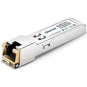 QINIYEK 10GBase-T SFP+ transceiver, 10G SFP+ RJ45 koperen transceiver, compatibel voor Juniper EX-SFP-10GE-T, Netgear, Fortinet, Supermicro, Mikrotik Unifi, tot 30m