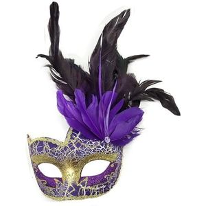 SAVOMA Kerstmis Halloween veren masker carnaval geest masker (kleur: 2 paars)