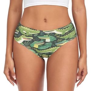 sawoinoa Leuke krokodil groene alligator onderbroek vrouwen medium taille slip vrouwen comfortabel elastisch sexy ondergoed bikini broekje, Mode Pop, S