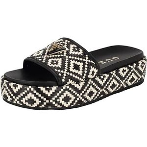 GUESS Longoh-sandaal voor dames, Zwart Wit 001, 36.5 EU