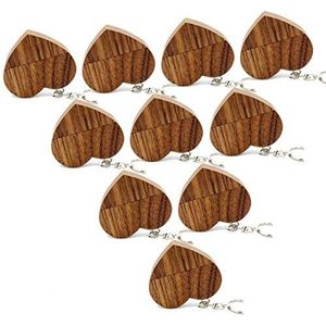 A Plus+ 10 Stuks 32GB USB-sticks Houten Hart Vorm USB Memory Stick 32 GB Bruiloft USB met Sleutelring