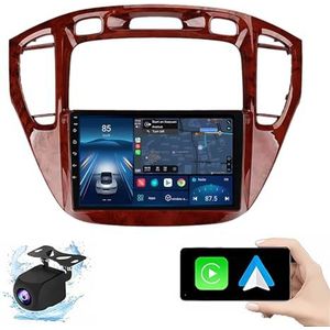 Android 14.0 2 Din Autoradio 9"" Touchscreen Auto Stereo voor Toyota Highlander 2001-2007 met Draadloze Carplay Android Auto GPS navigatie AHD Omgekeerd beeld Stuurwielbediening(B,P1(1G+32G))