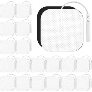 20 stuks TENS-EMS-elektroden, 5 x 5 cm, voor TENS-apparaten, herbruikbare zelfklevende elektroden, voor TENS-apparaten en EMS-trainers