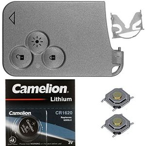 Draadloze afstandsbediening voor autosleutel 1x Keycard behuizing 3 knoppen + 1x CR1620 batterij + 2x microknop voor Renault