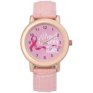 Roze Borstkanker Bewustzijn Horloges Voor Vrouwen Mode Sport Horloge Vrouwen Lederen Horloge