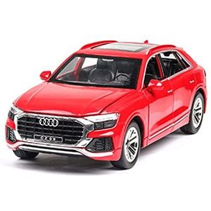 Schaal afgewerkte modelauto 1:32 Voor AUDI Q8 SUV Simulatie Auto Model Geluid Licht Diecasts Metalen Speelgoed Voertuigen Kerstcadeau Miniatuurreplica-auto (Color : Red)