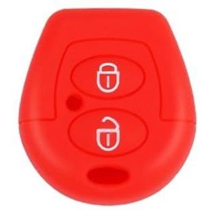 Autosleutel beschermhoes Siliconen Auto Afstandsbediening Sleutel Case Cover Voor Ibiza Voor Leon Voor Toledo Voor Mii Voor Altea Voor Cordoba Voor Arosa Voor Alhambra Sleutel Shell(Red)