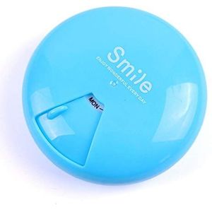 7 Dagen Wekelijkse Pillendoos Reizen Pillendoosje Dispenser Outdoor Medicine Box Houder Organizer Case Pillen Organizer, Blauw