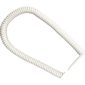 Draai de voedingseenheid om White Spiral Elastic Cable Cold, High Elasticity Spiral Electric Cable Wear, Spring(Stretch 2 Meters)