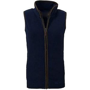 Dames mouwloos fleece gilet dames zijzak ritssluiting Collered Bodywarmer Vest Winter Wear Gilet, marineblauw, XS