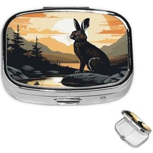 Pil Case Rechthoek 3 Compartiment Pillendoos Ronde Pil Organiseer Metalen Waterdichte Geneeskunde Organizer Doos voor Reizen Kleine Pillen Container Draagbaar voor Supplementen