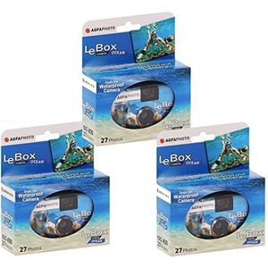 AgfaPhoto Le Box Ocean wegwerpcamera (waterdicht, 400 ASA, 27 opnamen), 3 stuks