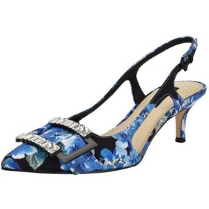 NINE WEST Neeri pumps voor dames, Blue Bouquet Floral Multi 401, 38.5 EU