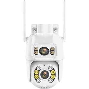 Bewakingscamera, Dual Lens PTZ-camera 8MP 4K Bewakingscamera Dual Screen Beveiliging Portection Auto Tracking 1080P Beveiliging CCTV Cam(8MP With 64GB)