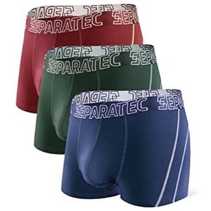 Separatec Heren Boxershorts Slip Ondergoed Bamboevezel Comfortabele Dubbele zak Retro Shorts Elastisch Zacht Classic Fit Ondergoed Trunks 3-Pak