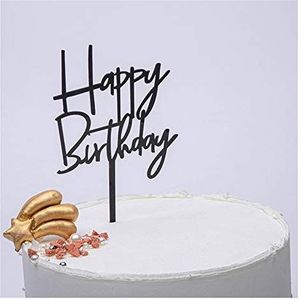 Cake Topper Taart Decoraties for Verjaardag, Bruiloft, Cake Topper Acryl Cupcake Topper Gelukkige Verjaardag Decoratie Geschikt for Verjaardagsfeestjes en Jubilea, 30 Stuks, Goud, A (Kleur: Roze) (Co
