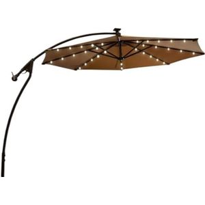 Parasol Terras Parasol Tuin 9.8ft Solar LED Patio Outdoor Paraplu Hangende Cantilever Paraplu Offset Paraplu Gemakkelijk Open Aanpassing Met LED-verlichting Parasol Balkon Parasol Strand (Color : C,