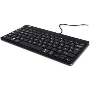 R-Go Compact Break Toetsenbord, Met pauze indicator, Ergonomiche mini USB keyboard, QWERTY (ES), Bedraad, Zwart