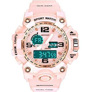 ZHIRCEKE Vrouwen Kleurrijke Horloge Digitale Sport Horloge Militaire Outdoor LED Horloges Elektronische stopwatch alarm,Roze