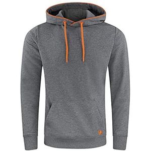 riverso RIVEnno Hoodie voor heren, sweatshirt, pullover, capuchon, kangoeroezakken, normale pasvorm, effen, katoen, beige, grijs, groen, blauw, rood, bruin, zwart, S, M, L, XL, 2XL, 3XL, 4XL, 5XL, Grey Melange Standard 2 (23300), XXL