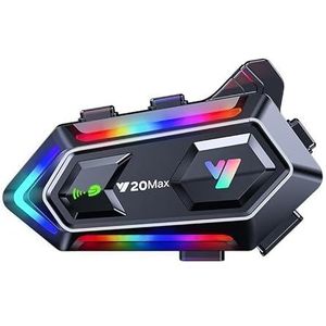 NXPGKEA Motorcycle Helmet Speakers, Waterproof Motorbike Helmet Intercom Communication System Bluetooth Headset Helmet Headphone Hi-Fi/IPX6 All Helmet 1000mAh 300m Music Sharing GPS with Soft Mic RGB